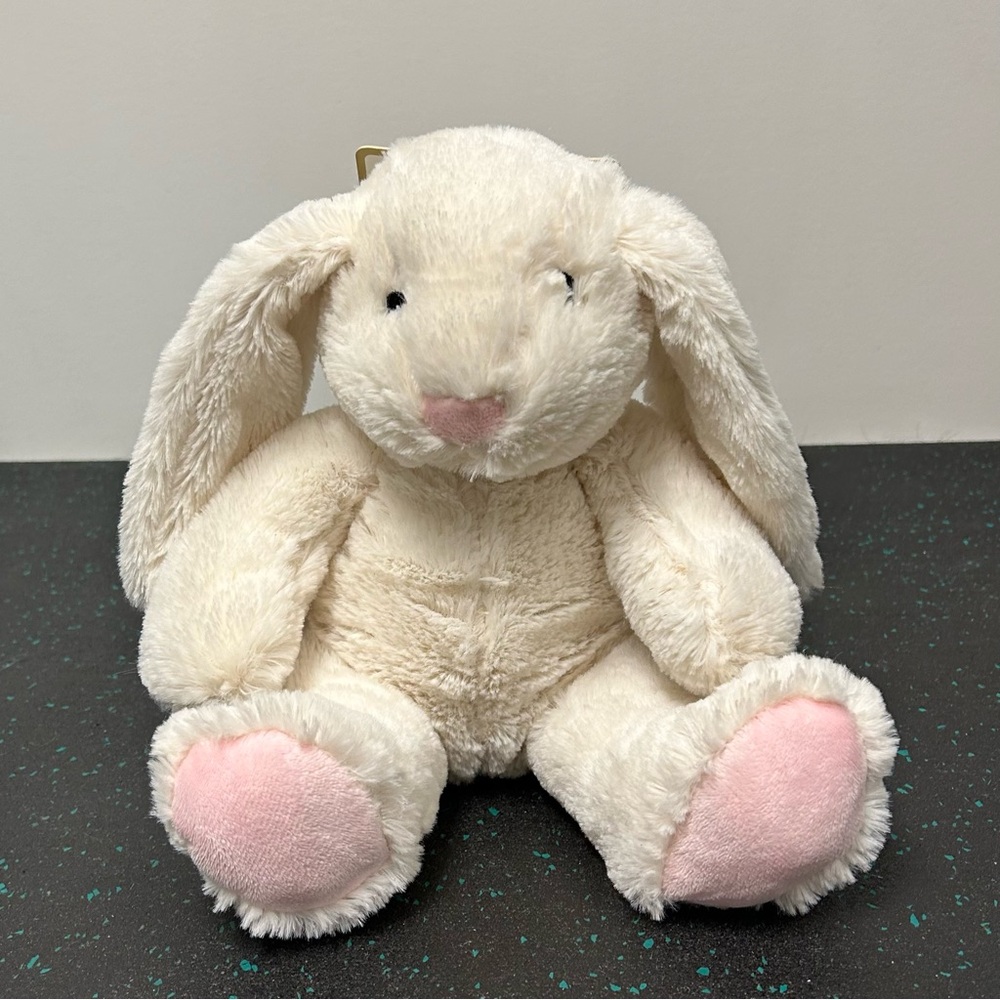 Kelly Baby Adorable Cream Plush Bunny with Pink Accents